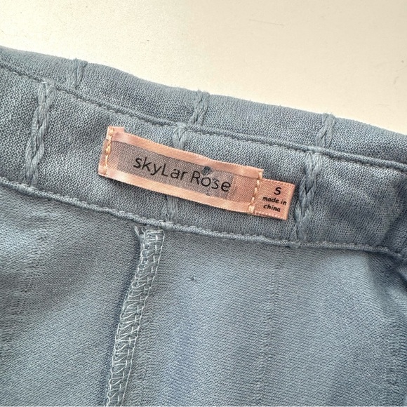 SkyLar Rose Dust Blue Maxi Buttoned Tunic Dress /Duster High Cut Side Slits Sz S - Picture 8 of 13